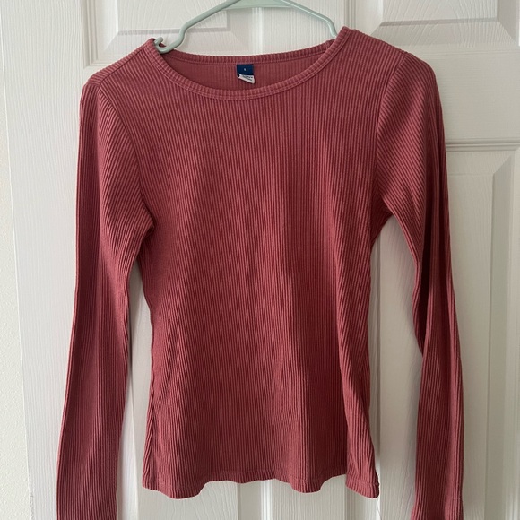 Old Navy Tops - Old Navy Women's Ribbed Long Sleeve Tee - Brick Red
